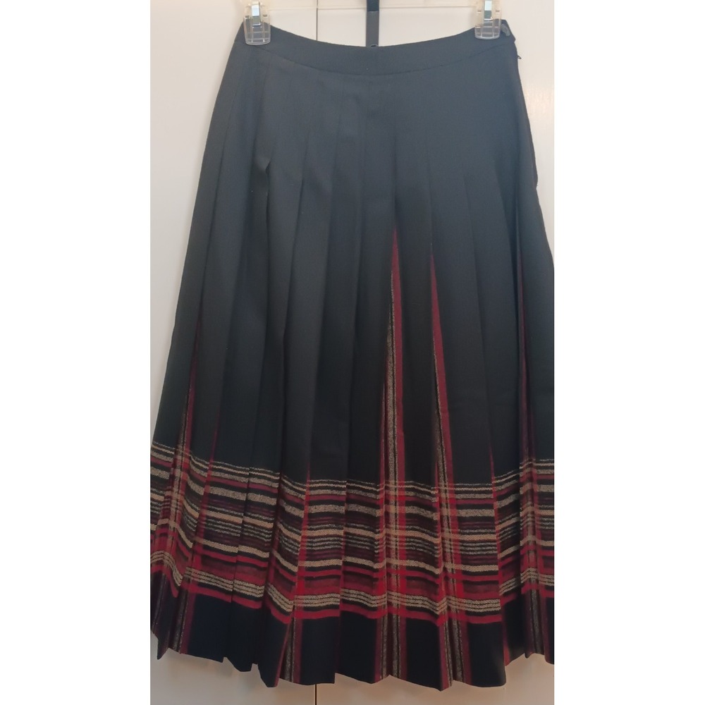 Vintage Pendleton 100% Virgin Wool Skirt 4 Pleated preppy academia old money 90s - Picture 2 of 7